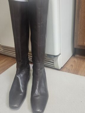 Alex Marie Tall Over-the-Knee Leather Boots in Dark Brown